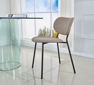 Chaises de salle à manger empilables en tissu velours moderne, avec pieds en métal noir, en promotion - Product Image 5