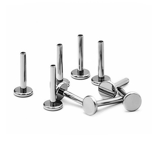 F136 <b>Titanium</b> Lip <b>Studs</b> Silver Zircon Wedding Body Jewelry Couples Cold Sex Bohemian Spike Ear <b>Studs</b> Flat Bottom Rod Accessories - Product Image 3