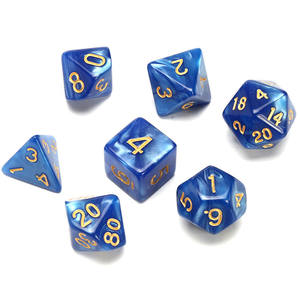 Juego de Dados de Aleación de Zinc de Alta Calidad, 7 Piezas, <span class=keywords><strong>Números</strong></span> <span class=keywords><strong>en</strong></span> <span class=keywords><strong>Cursiva</strong></span> Grabados, Puntos/Marcas, Logotipo, MOQ 1000, D&D Dungeons and Dragons - Product Image 3