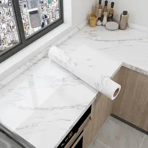 Self-adhesive PVC kitchen table waterproof and oil resistant high temperature marble stickers living room decoration wallpaper