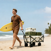Chariot pliable en acier à quatre roues, idéal pour le camping et les courses en extérieur, personnalisable (OEM) - Meilleures ventes