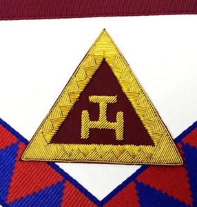 Maçonnique Regalia Royal Arch Tablier Personnalisable Taille 3D Brodé Conception Logo Perles Aimant Grand Lodge Chapitre Tablier Maçonnique - Product Image 4