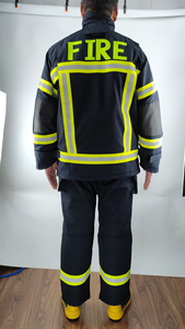 بدلة إطفاء معتمدة متوافقة مع معايير NFPA 1971 وCE EN469، مصنوعة من 4 طبقات من الأراميد نومكس IIIA باللون الأزرق البحري - Product Image 6