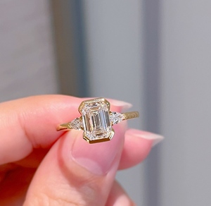 Bague Xinfly en or 18 carats AU750 avec diamant de laboratoire 1,69 ct, bijou de fiançailles, alliance de mariage, design personnalisé - Product Image 1