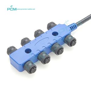 M12 <span class=keywords><strong>8</strong></span> voies 5 pôles Bloc de distribution Boîte de jonction Câble A-Code pour capteur d'automatisation Actionneur CANBus CANOpen Devicenet NMEA2000 - Product Image 1