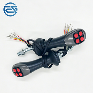 Manette <span class=keywords><strong>de</strong></span> commande hydraulique électrique à 4 boutons pour excavatrice, avec accessoire <span class=keywords><strong>de</strong></span> préhension <span class=keywords><strong>de</strong></span> bois modifié pour grappin à billes, ensemble <span class=keywords><strong>de</strong></span> poignée <span class=keywords><strong>de</strong></span> joystick - Product Image 1