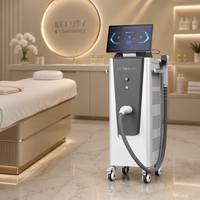 Machine professionnelle d'épilation au laser diode pour salon, 755nm 808nm 940nm 1064nm, détecteur de cheveux AI, refroidissement par glace