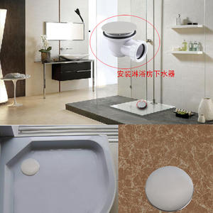 Bandeja de <span class=keywords><strong>ducha</strong></span> de 90mm, accesorio de drenaje, bandeja de <span class=keywords><strong>ducha</strong></span> que ahorra espacio, residuos con cubierta cromada - Product Image 4