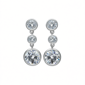 Orecchini Pendenti E3434 in Oro Bianco con Cristalli e Strass, Gioielli da Sposa Classici per Donna - Product Image 1