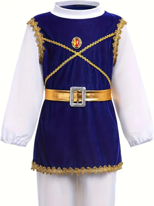 Costume de prince pour enfants, ensemble de sept pièces, <span class=keywords><strong>conte</strong></span> de fées, garçon, table, cosplay, fête dansante, Halloween, costume de roi prince - Product Image 6