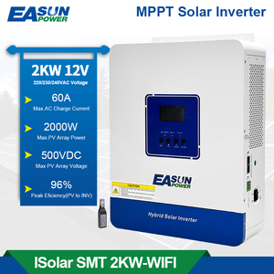 Inversor de energía Easun de 12V 2kw, inversor híbrido OFF GRID con controlador solar MPPT de 100A y WiFi. - Product Image 1