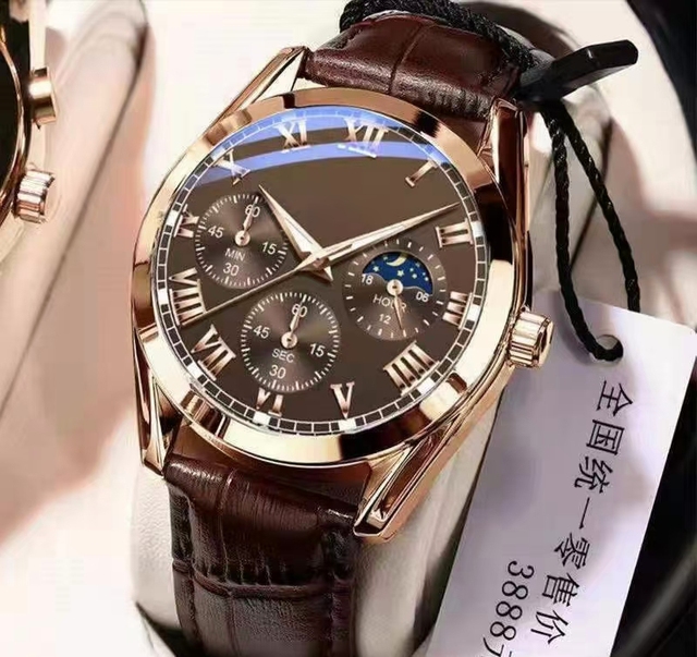 Men's Alloy Quartz Warrior Watch with Counter Light Luxury Versatile Trendy Fashion Minimalist Elegant 40mm Dial Auto Date