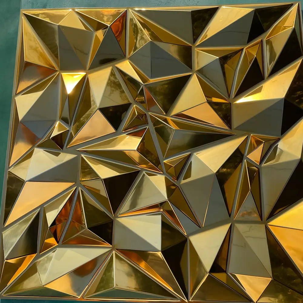 Горячая распродажа обои и настенное покрытие золото 3D настенная панель для украшения интерьера