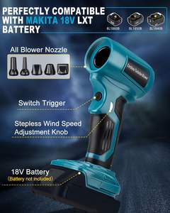 מפוח עלה אלחוטי עבור 18v עבור makita סוללה גבוהה במהירות גבוהה עיצוב קל משקל עיצוב עבור דשא המפוח להב להב להב - Product Image 2