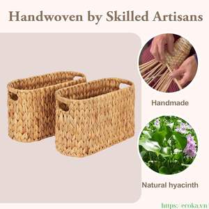 Cesta de almacenamiento de papel higiénico de jacinto de agua ecológica Ecoka con asas integradas, ¡gran oferta desde Vietnam! - Product Image 6