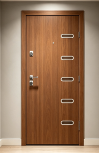 Porte de sécurité minimaliste en acier Qifan avec conception antivol pour entrée extérieure, style battant, ouverture manuelle, surface finie - Product Image 2