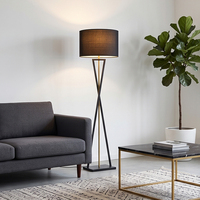 Lampe sur pied en métal en forme de X, style minimaliste moderne, abat-jour en lin, pour salon, décoration intérieure