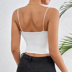 Top court bustier sans bretelles pour femme, écologique, respirant, court, ajusté, avec perles, style bralette, chemisier - Product Image 4