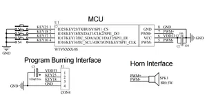 UART के घूंट आईआईसी सीरियल नियंत्रण 0.5W 32 बिट डैक का उत्पादन MP3 आवाज चिप आईसी से प्रोग्राम के लिए आवाज चिप स्मार्ट इलेक्ट्रॉनिक्स