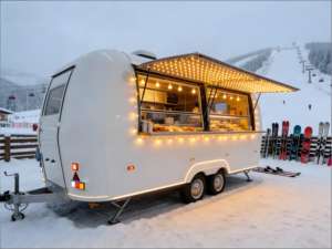 รถเข็นข้าวเหนียวมะม่วงไทยพร้อมเตาต้มมะพร้าวหวานและหม้อต้มต้มกะทิสำหรับไก่ย่างเสียบไม้ - Product Image 1