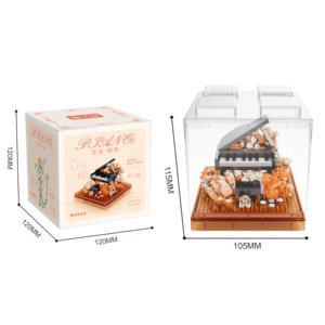 PinZhiXing Fleur Et Instruments De Musique Piano guitare <span class=keywords><strong>jazz</strong></span> sax Blocs De Construction Ensembles Cadeaux De Noël Articles - Product Image 1