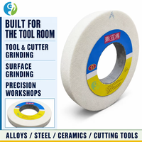 Meule en céramique d'alumine blanche fusionnée WA46 300x40x127mm, grain 46, 35m/s pour affûtage d'outils et de fraises, OEM ODM