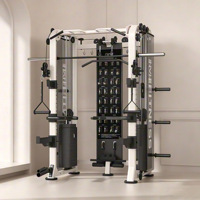 Máquina Smith Multifuncional para Gimnasio, Uso Comercial, Acero Inoxidable, Cable Crossover, Soporte para Sentadillas, Estación de Press de Banca