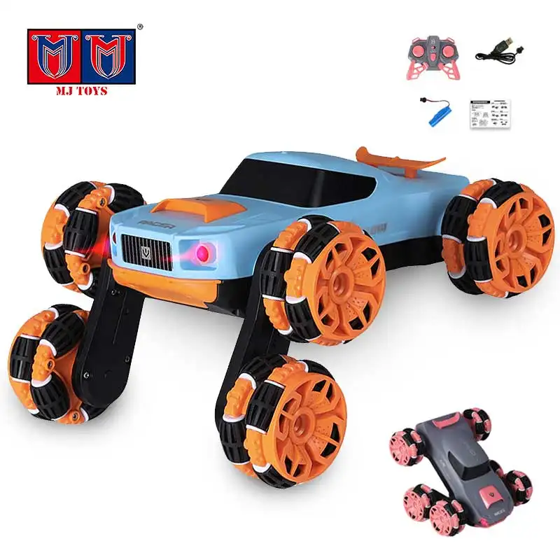 Custom 2.4G 6 Wheel Swing Arm 360 Cars Spin Led Light Double Side Flips Remote Control Toy Drift Jumping Rc Stunt Car Toys