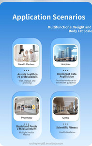 Balance de composition corporelle à bioimpédance <span class=keywords><strong>DHM</strong></span>-800C à 8 électrodes avec écran tactile LCD de 24 pouces, précision de 0,1 kg, mesure de la taille et du poids - Product Image 2