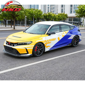 Front Bumper Lip Fits For Civic FL5 2023-2025 Type R Hatchback AK ABS Carbon Fiber Print High Quality Auto <b>Parts</b> Body Kit - Product Image 2