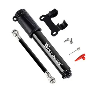 West Biking Hand Mini Bicycle Pump Tire Air Inflator Schrader Presta Valve Ball Needle Hose Mtb Accessories Portable Bike Pump