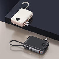 Batterie externe sans fil magnétique 10000mAh 20W 22.5W PD Charge rapide Câbles intégrés Affichage LED Chargeur portable Batterie Li-polymère