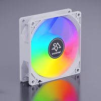 Ventilateur ARGB ultra-fin SNOWMAN AF9015-ARGB-wh blanc 9015 5V avec contrôle de vitesse PWM et coussinet anti-vibration en silicone pour refroidissement PC ITX