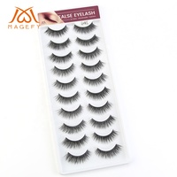 MAANGE Marque distributeur Faux cils faits à la main Cils en vison végétaliens 3d souples Bande complète Faux cils en vison