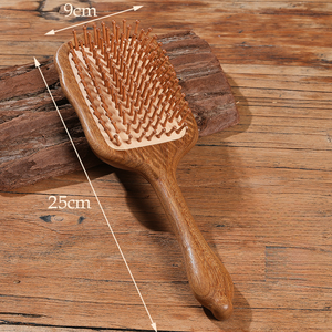Cepillo de pelo de sándalo natural ecológico Cepillo de enredo de madera real <span class=keywords><strong>para</strong></span> masaje del cuero cabelludo y peine de meridianos - Product Image 2