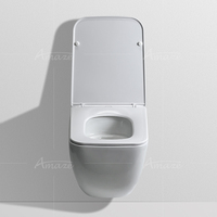 Vente en gros de sanitaires de luxe pour hôtels Salle de bains en céramique Wc Commode Toilette Cuvette avec chasse d'eau suspendue au mur Toilette allongée