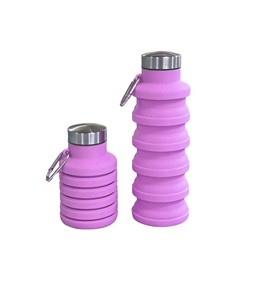 ขวดน้ำซิลิโคนขนาด 500 มล. พร้อมคาราบิเนอร์ ปลอดสาร BPA ขวดน้ำแบบขยายได้ พกพาสะดวก ขวดน้ำสำหรับเล่นกีฬา เดินทาง และตั้งแคมป์ - Product Image 5