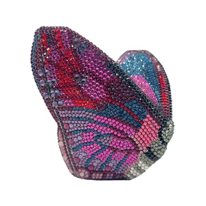 Women Butterfly Crystal Evening Bag Luxury Rhinestone Clutch <b>Purse</b> with Detachable Metal Chain Cocktail Club Handbag - Product Image 3