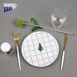 Nouveaux designs simples Assiettes à dîner écologiques de 10.5 pouces Assiettes à vaisselle en céramique de restaurant à bas prix - Product Image 6