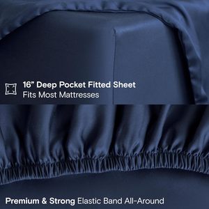 Full Size Luxury Hotel Cotton Sheets <b>Set</b> 4 Piece Bed Sheet Sateen 4pc <b>Bedding</b> Plant - Product Image 5