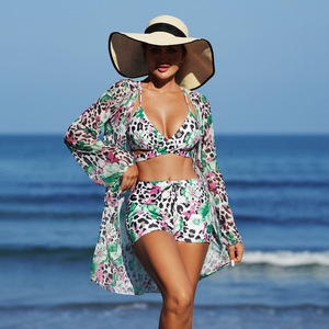 RUIQUWIN - Bikini de Talla Grande para Mujer, Ecológico, de Secado Rápido, Cintura Alta, Manga Larga Delantera, Malla Transpirable - Product Image 2