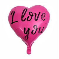 Ballons en aluminium de 18 pouces en forme de coeur pour la Saint-Valentin décorations de fête de mariage noir rose je t'aime globos de fiesta fournitures