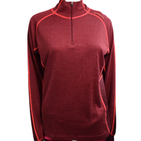 GECKO MASTER – Haut thermique respirant à demi-zip en laine mérinos pour femme, idéal pour les activités par temps froid