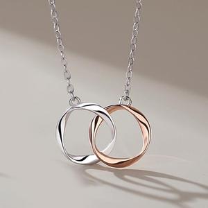 <span class=keywords><strong>Infinity</strong></span> <span class=keywords><strong>Love</strong></span> minimalisti anelli ad incastro collana con ciondolo Set di catene in acciaio inossidabile placcato oro per lui e lei - Product Image 5