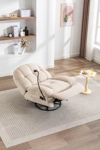 Chaise inclinable manuelle en tissu confortable et relaxante avec fonction pivotante et support pour téléphone – Offre spéciale - Product Image 4