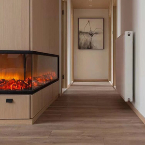 Chauffage Intérieur Moderne Double Face en Verre <span class=keywords><strong>Insert</strong></span> de <span class=keywords><strong>Cheminée</strong></span> Électrique Style Autoportant LED Effet de Flamme Télécommande Fabriqué en Acier - Product Image 3