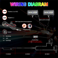 Paquete de 2 Barras de Luz LED RGB de 6 Pulgadas con Anillo Halo RGB, Control por Aplicación Móvil Nova, para Autos y SUVs