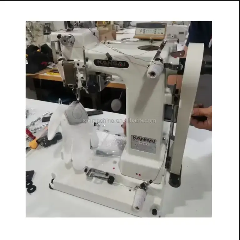 En iyi kansai özel SPX211E 1-needle ultra küçük sonrası yatak çift zincir dikiş makinesi özellikle dikiş iş eldivenleri için tasarlanmış