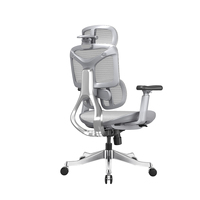 Chaise de bureau à dossier haut avec appuie-tête multi-positions, soutien lombaire indépendant et siège coulissant pour le bureau à domicile