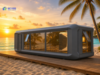 Maison-capsule spatiale de luxe en alliage d'aluminium avec fenêtres panoramiques en verre pour les centres de glamping et les hôtels